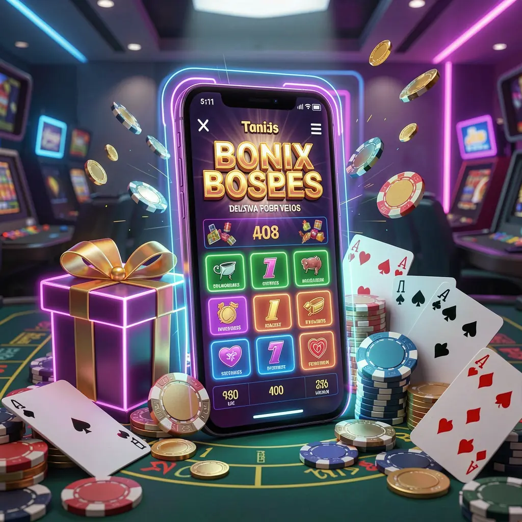 Modern casino website hero scene featuring a smartphone with a glowing interface surrounded by bonus gift box, chips, coins, and playing cards in premium neon casino style, showcasing TK866 brand Modern casino website hero scene featuring a smartphone with a glowing interface surrounded by bonus gift box, chips, coins, and playing cards in premium neon casino style, showcasing TK866 brand